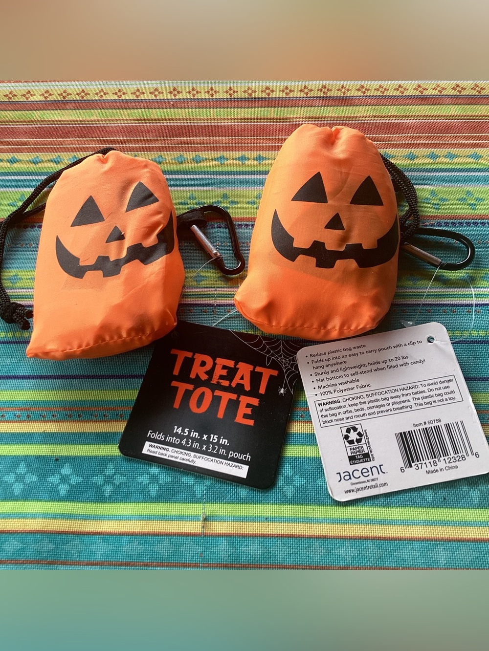 Halloween Treat Totes - set of 2 - drawstring closures